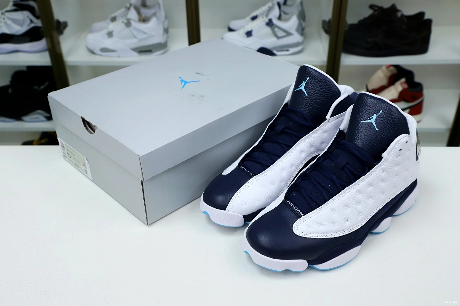 POWDER WHITE OBSIDIAN 414571-144 AIR 13 JORDAN RETRO BLUE 1001